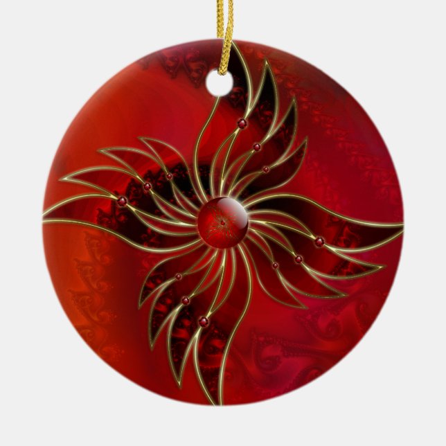 Ornamento De Cerâmica Red As Flame Ornament (Frente)