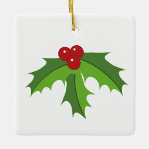 Ornamento De Cerâmica Red Berry Holly