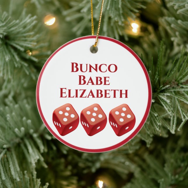 Ornamento De Cerâmica Red Dice Bunco Natal (Árvore)
