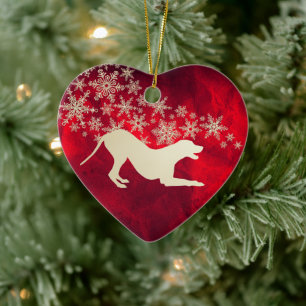 Ornamento De Cerâmica Red Dourado Snowflake Dalmatian