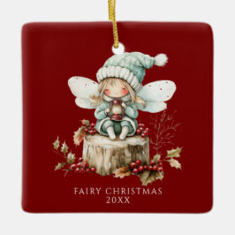 Ornamento De Cerâmica Red Fairy Felry Christmas