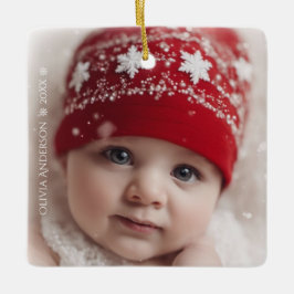 Ornamento De Cerâmica Red Floral Christmas Wreath – Elegant Holiday