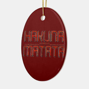 Ornamento De Cerâmica Red Hakuna Matata 3D Techno Star Design
