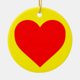Ornamento De Cerâmica Red Heart Pop Art