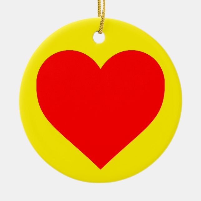 Ornamento De Cerâmica Red Heart Pop Art (Frente)