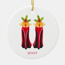 Red High Heels com Sinos de Natal