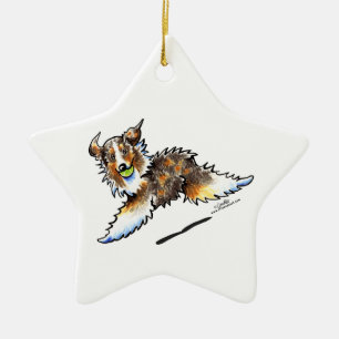Ornamento De Cerâmica Red Merle Australian Shepherd Lets Play
