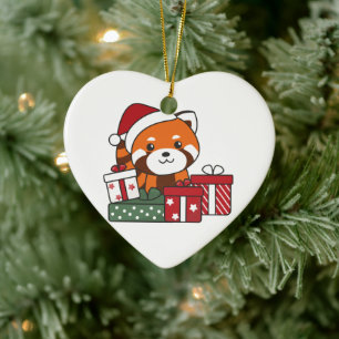 Ornamento De Cerâmica Red Panda Christmas Gift Winter Red Pandas Cerâmic