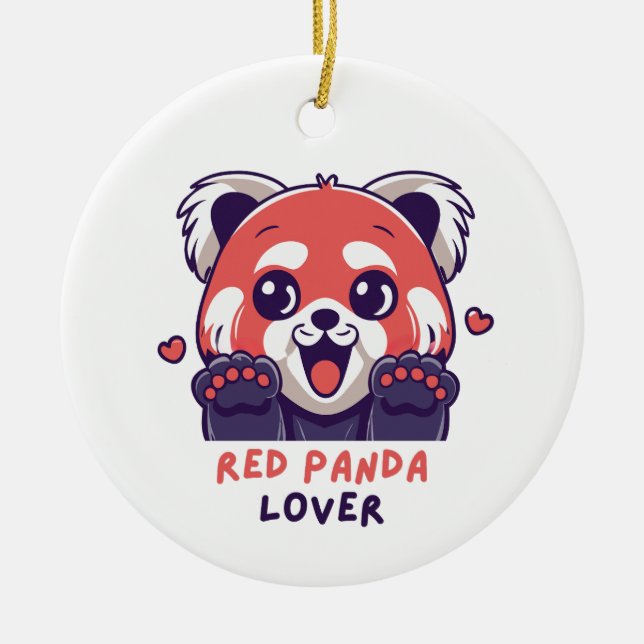 Ornamento De Cerâmica Red Panda Lover (Frente)