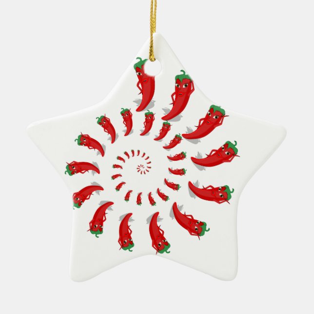 Ornamento De Cerâmica Red Pepper Diva Spiral (Frente)