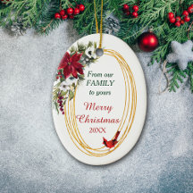 Red Poinsettia Cardeal Frame Dourado Natal