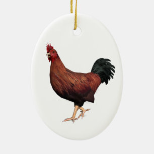 Ornamento De Cerâmica Red Rooster