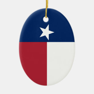 Ornamento De Cerâmica Red White Blue Texas Flag