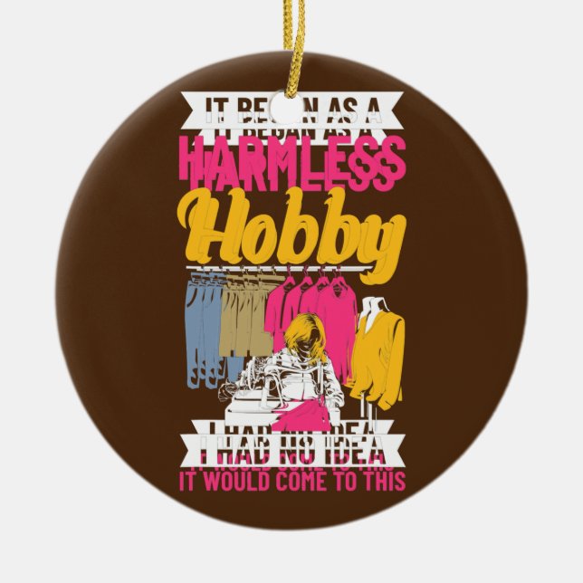 Ornamento De Cerâmica Rede de esgotos de Tecidos de costura por asas (Frente)