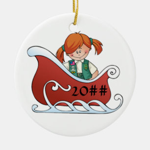 Ornamento De Cerâmica Redhead júnior do trenó