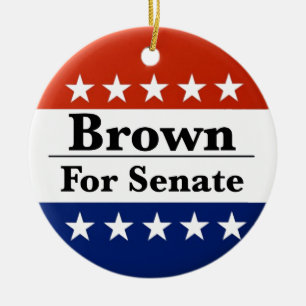 Ornamento De Cerâmica Reeleita Sherrod Brown para o Senado dos EUA 2024