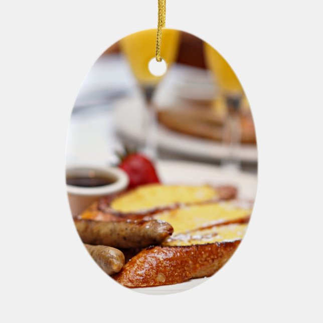 Ornamento De Cerâmica Refeição matinal de domingo (Frente)