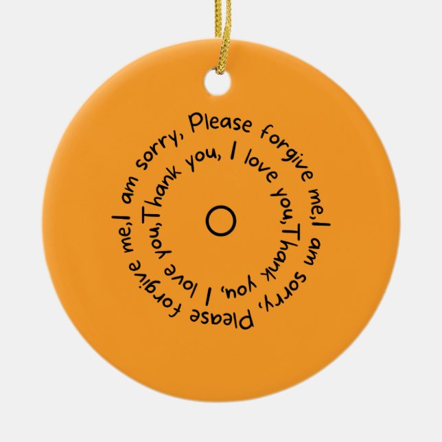 Ornamento De Cerâmica Reflexões Ho'oponopono (Frente)