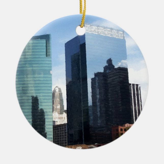 Ornamento De Cerâmica Reflexos de Chicago (Frente)