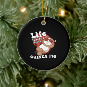 Ornamento De Cerâmica Refrigerando Guiné, a vida dos porcos é melhor com