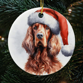 Ornamento De Cerâmica Regal Irish Setter Dog Natal