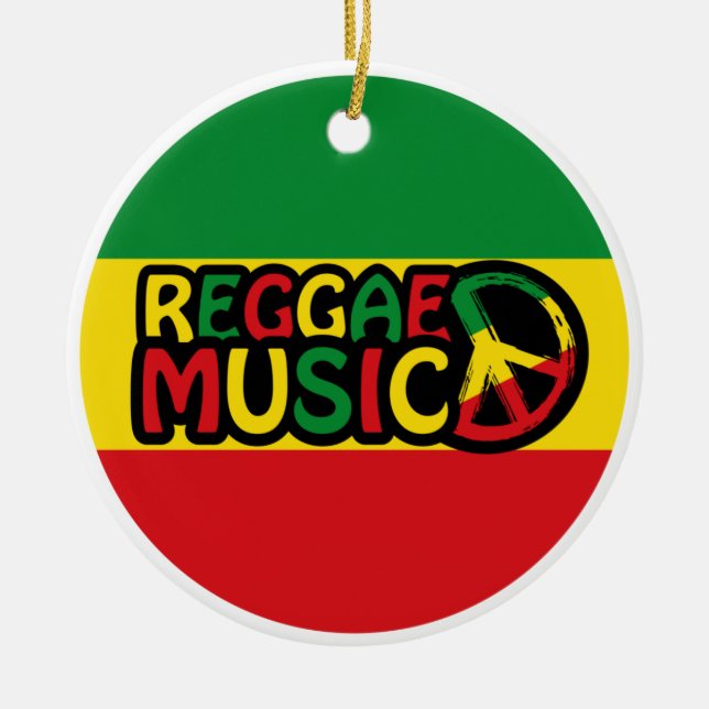 Ornamento De Cerâmica Reggae Music design com estilo rastafari, Reggae (Frente)