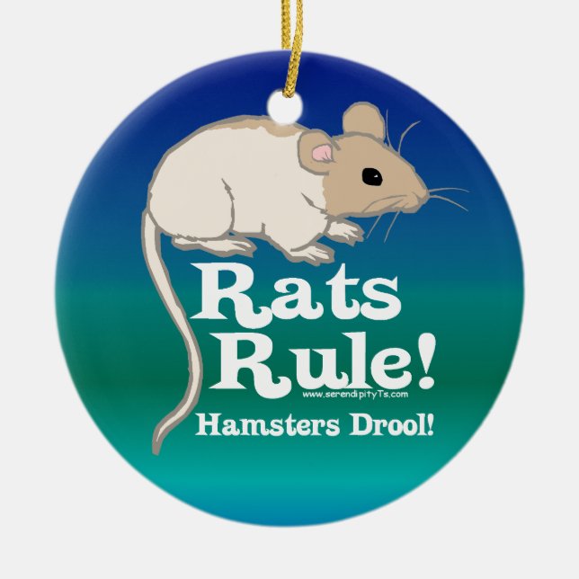Ornamento De Cerâmica Regra dos ratos! (Frente)