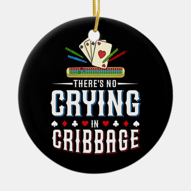 Ornamento De Cerâmica Regras de jogo do jogador de Conselho de Cribbage  (Frente)