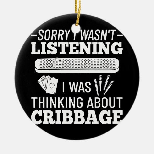 Ornamento De Cerâmica Regras de jogo do jogador de Conselho de Cribbage  (Frente)