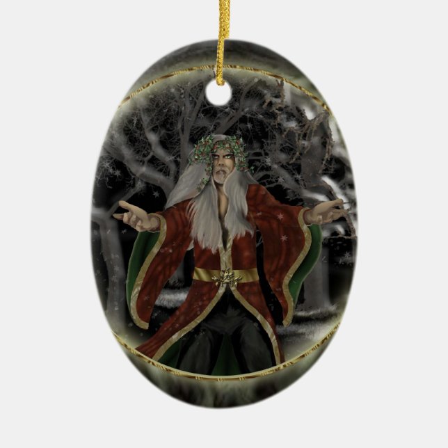 Ornamento De Cerâmica Rei do azevinho (Frente)