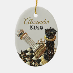 Ornamento De Cerâmica Rei Embarque do grupo de xadrez