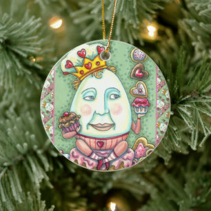 ORNAMENTO DE CERÂMICA REI HUMPTY DE CORAÇÕES E CONFECÇÕES, NAMORADOS