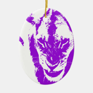 Ornamento De Cerâmica Rei roxo do leão
