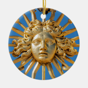 Ornamento De Cerâmica Rei Sol no portão Ouro do castelo de Versalhes