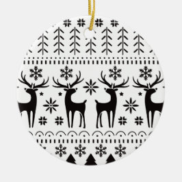 Ornamento De Cerâmica Reindeer de Natal para Folk Moderno