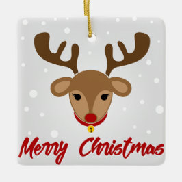 Ornamento De Cerâmica Reindeer Felry Christmas