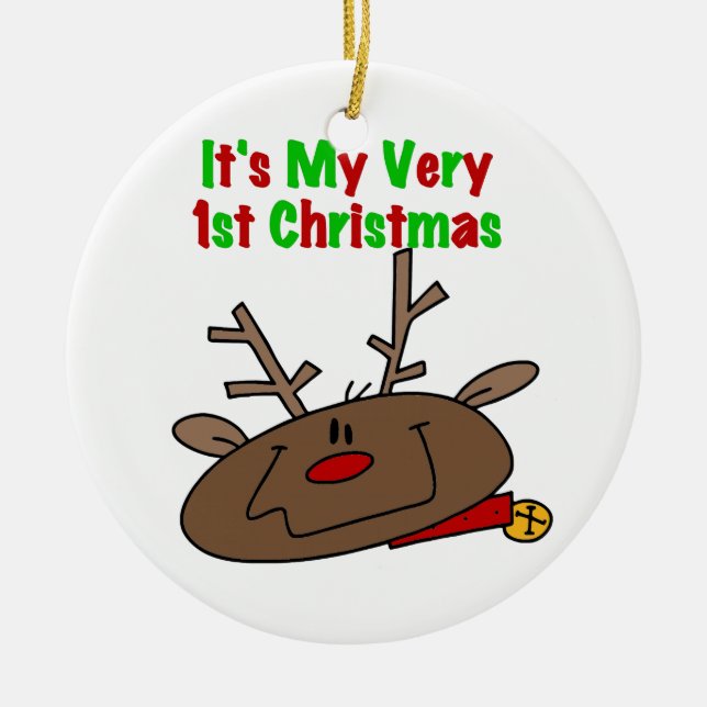 Ornamento De Cerâmica Reindeer Muito 1rua De Natal (Frente)