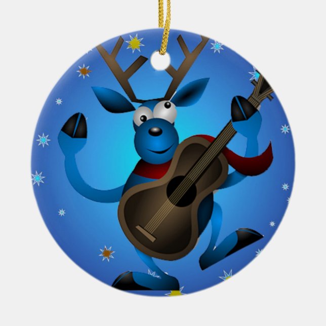 Ornamento De Cerâmica Reindeer Rock Ornament (Frente)