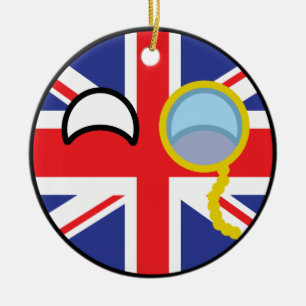 Ornamento De Cerâmica Reino Unido Geeky de tensão engraçado Countryball