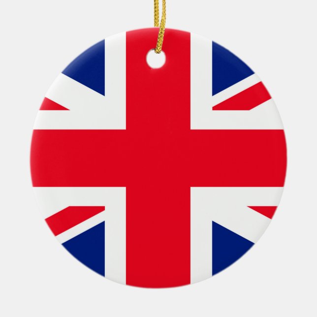 Ornamento De Cerâmica Reino Unido União Jack Flag (Frente)