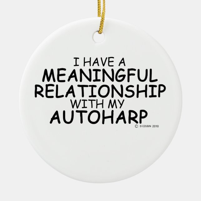 Ornamento De Cerâmica Relação Significativa Autoharp (Frente)