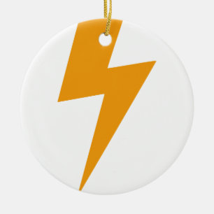 Ornamento De Cerâmica Relâmpago Energia Amarelo Impresso
