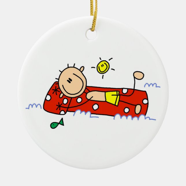 Ornamento De Cerâmica Relaxamento no colchão de ar (Frente)