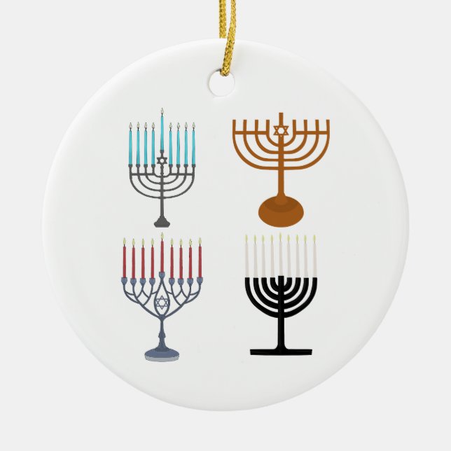 Ornamento De Cerâmica Religião Judaica Hanukkah (Frente)