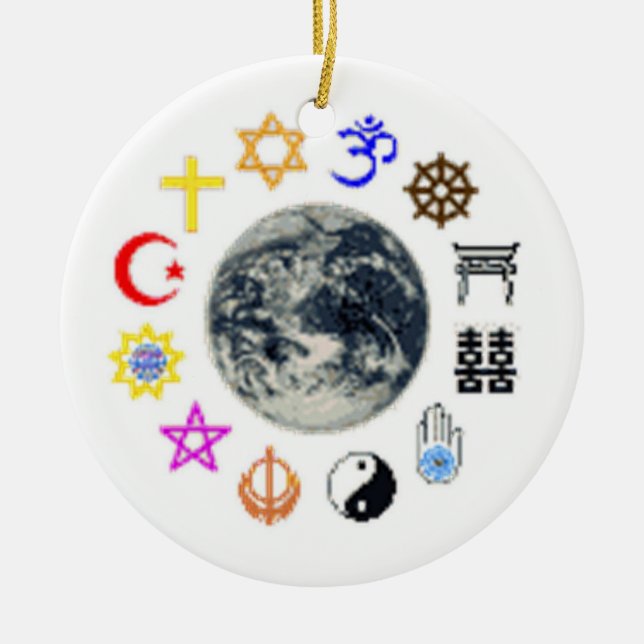 ORNAMENTO DE CERÂMICA RELIGIÕES DO MUNDO (Frente)