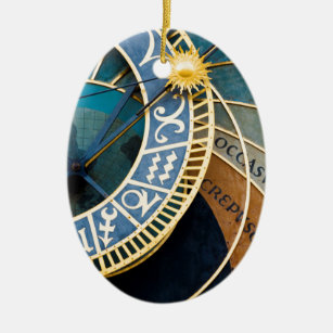 Ornamento De Cerâmica Relógio Astronômico e Zodíaco de Praga