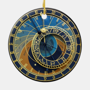 Ornamento De Cerâmica Relógio Astronômico - Praga Orloj