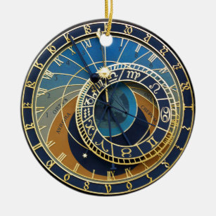 Ornamento De Cerâmica Relógio Astronômico - Praga Orloj