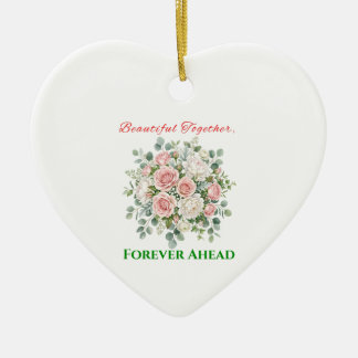 Ornamento De Cerâmica Relógio de Noiva com Flores Elegantes