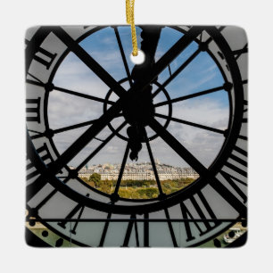 Ornamento De Cerâmica Relógio de vidro gigante na Musée d'Orsay - Pari